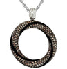 ESTATE 2.80CT WHITE & CHOCOLATE FANCY DIAMOND 14KT WHITE GOLD MULTI ROW PENDANT
