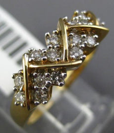 ESTATE .45CT DIAMOND 14KT YELLOW GOLD 3D CRISS CROSS WEDDING ANNIVERSARY RING