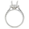 ESTATE .67CT DIAMOND 18KT WHITE GOLD 3D CLASSIC HALO SEMI MOUNT ENGAGEMENT RING