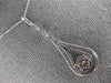 ESTATE 1.25CT WHITE & BLACK DIAMOND 14KT WHITE GOLD 3D FLOWER TEAR DROP PENDANT