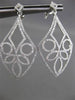 ESTATE LARGE 1.25CT ROUND DIAMOND 14KT WHITE GOLD 3D FILIGREE HANGING EARRINGS