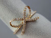 ESTATE WIDE .21CT DIAMOND 14K ROSE GOLD 3D CLASSIC OPEN BOWTIE LOVE PROMISE RING