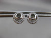 ESTATE .21CT BAGUTTE & ROUND DIAMOND 14K WHITE GOLD OPEN SEA SHELL POST EARRINGS