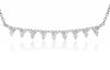 ESTATE .23CT DIAMOND 14K WHITE GOLD CLASSIC THREE STONE FLOWER BAR LOVE NECKLACE