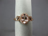 ESTATE 1.10CT DIAMOND & AAA MORGANITE 14K ROSE GOLD 3D THREE STONE OVAL FUN RING