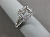 ESTATE .56CT DIAMOND 14KT WHITE GOLD 3D SQUARE HALO SEMI MOUNT ENGAGEMENT RING