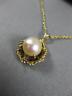 ANTIQUE AAA SOUTH SEA PEARL 14KT YELLOW GOLD 3D OPEN FILIGREE PENDANT #20535