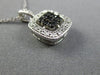 ESTATE .30CT WHITE & BLACK DIAMOND 14KT WHITE GOLD 3D SQUARE FILIGREE PENDANT