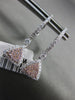 ESTATE .83CT WHITE & PINK DIAMOND 14KT WHITE & ROSE GOLD TRILLION HALO EARRINGS