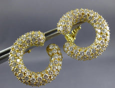 ESTATE LARGE 8.0CT DIAMOND 18KT YELLOW GOLD 3D MULTI ROW SIDEWAYS HOOP EARRINGS