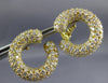 ESTATE LARGE 8.0CT DIAMOND 18KT YELLOW GOLD 3D MULTI ROW SIDEWAYS HOOP EARRINGS