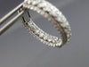 ESTATE LARGE 2.85CT DIAMOND 14KT WHITE GOLD 3D DOUBLE SIDED HOOP HUGGIE EARRINGS