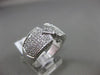 ESTATE WIDE .60CT DIAMOND 14KT WHITE GOLD 3D MULTI ROW INVISIBLE COCKTAIL RING