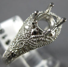 ANTIQUE WIDE .35CT DIAMOND 14KT WHITE GOLD 3D SEMI MOUNT ENGAGEMENT RING #15755