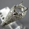 ANTIQUE WIDE .35CT DIAMOND 14KT WHITE GOLD 3D SEMI MOUNT ENGAGEMENT RING #15755