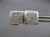 ESTATE 1.0CT DIAMOND 14KT WHITE GOLD 3D CLASSIC SQUARE PAVE STUD EARRINGS #19721