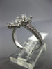 ESTATE WIDE 1.06CT DIAMOND 18K WHITE GOLD MULTI FLOWER WEDDING ANNIVERSARY RING