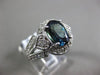ESTATE LARGE 2.92CT DIAMOND & AAA ALEXANDRITE 14KT WHITE GOLD 3D ENGAGEMENT RING