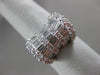 ESTATE WIDE 2.14CT ROUND & BAGUETTE DIAMOND 18K WHITE GOLD 3D MULTI ROW BOW RING