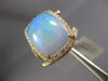 ESTATE 5.73CT DIAMOND & AAA OPAL 14K YELLOW GOLD 3D SQUARE HALO CRISS CROSS RING
