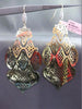 ESTATE LARGE .60CT DIAMOND 14K 2 TONE GOLD PAVE OPEN FILIGREE HANGING EARRINGS