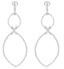 LARGE .22CT DIAMOND 14KT WHITE GOLD 3D CLASSIC INFINITY X LOVE HANGING EARRINGS