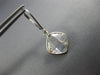 ESTATE AAA CRYSTAL 14KT WHITE GOLD 3D CUSHION CLASSIC BEZEL HANGING EARRINGS