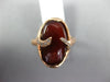 ESTATE LARGE .09CT DIAMOND & AAA RED AGATE 14KT ROSE GOLD 3D OVAL SNAKE FUN RING