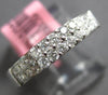 ESTATE .62CT DIAMOND 18KT WHITE GOLD 3D ROUND & PRINCESS 2 ROW ANNIVERSARY RING