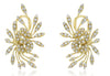 ESTATE 1.28CT DIAMOND 14KT YELLOW GOLD 3D FLOWER LEAF CLIP ON EARRINGS