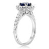 ESTATE 2.41CT DIAMOND & AAA SAPPHIRE 18K WHITE GOLD CLASSIC HALO ENGAGEMENT RING