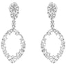 .59CT DIAMOND 14K WHITE GOLD ROUND & BAGUETTE CLUSTER TEAR DROP HANGING EARRINGS