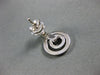 ESTATE .18CT  DIAMOND 14KT WHITE GOLD 3D ETOILE CIRCULAR HANGING EARRINGS #21309