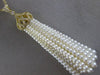 ESTATE EXTRA LARGE .74CT DIAMOND & AAA PEARL 18KT YELLOW GOLD 3D TASSLE NECKLACE