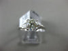 ESTATE 1.20CT ROUND & BAGUETTE DIAMOND 14K WHITE GOLD 3D 3 STONE ENGAGEMENT RING