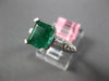ESTATE 2.41CT DIAMOND & AAA EMERALD 18KT WHITE GOLD 3D SQUARE ENGAGEMENT RING