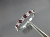ESTATE .60CT DIAMOND & AAA RUBY 18KT WHITE GOLD SEMI ETERNITY ANNIVERSARY RING