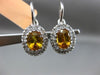 ESTATE 2.33CT DIAMOND & YELLOW SAPPHIRE 14KT WHITE GOLD OVAL LEVERBACK EARRINGS