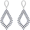 3.42CT DIAMOND & AAA SAPPHIRE 14KT WHITE GOLD 3D DOUBLE ROW FUN HANGING EARRINGS