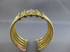 ESTATE 1.10CT DIAMOND 14K YELLOW GOLD 3D MULTI ROW ROPE FLEXIBLE BANGLE BRACELET