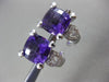 ESTATE LARGE 7.03CT DIAMOND & AMETHYST 14KT WHITE GOLD 3D HEART CLIP ON EARRINGS