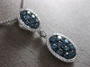 ESTATE LARGE 2.03CT WHITE & BLUE DIAMOND 14KT WHITE GOLD OVAL TEAR DROP PENDANT