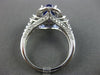 LARGE 1.70CT DIAMOND & TANZANITE 18K WHITE GOLD 3D HALO FILIGREE ENGAGEMENT RING