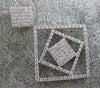 ESTATE LARGE 1.39CT DIAMOND 18KT WHITE GOLD 3D MULTI SQUARE FLOATING FUN PENDANT