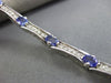 ESTATE 4.29CT DIAMOND & AAA TANZANITE 14KT WHITE GOLD 3D BAMBOO TENNIS BRACELET