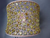 MASSIVE 27.48CT PINK & INTENSE YELLOW DIAMOND 18K ROSE GOLD FILIGREE WEB BANGLE