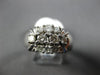 ESTATE LARGE 1.0CT DIAMOND 14K WHITE GOLD 11 STONE CLUSTER LOVE ANNIVERSARY RING