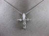 ESTATE .75CT DIAMOND 14KT WHITE GOLD 3D ETOILE 6 STONE FLOATING CROSS PENDANT