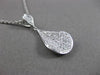 ESTATE LARGE .45CT DIAMOND 14KT WHITE GOLD 3D PEAR FLOATING DROP PENDANT & CHAIN