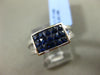 ESTATE WIDE 1.77CT EXTRA FACET AAA SAPPHIRE 18KT WHITE GOLD 3D RECTANGULAR RING